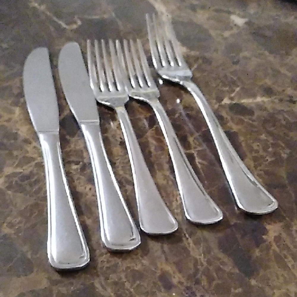 Inoxpran 18/10 Stainless Steel Flatware Bundle Of 5 Made In Italy